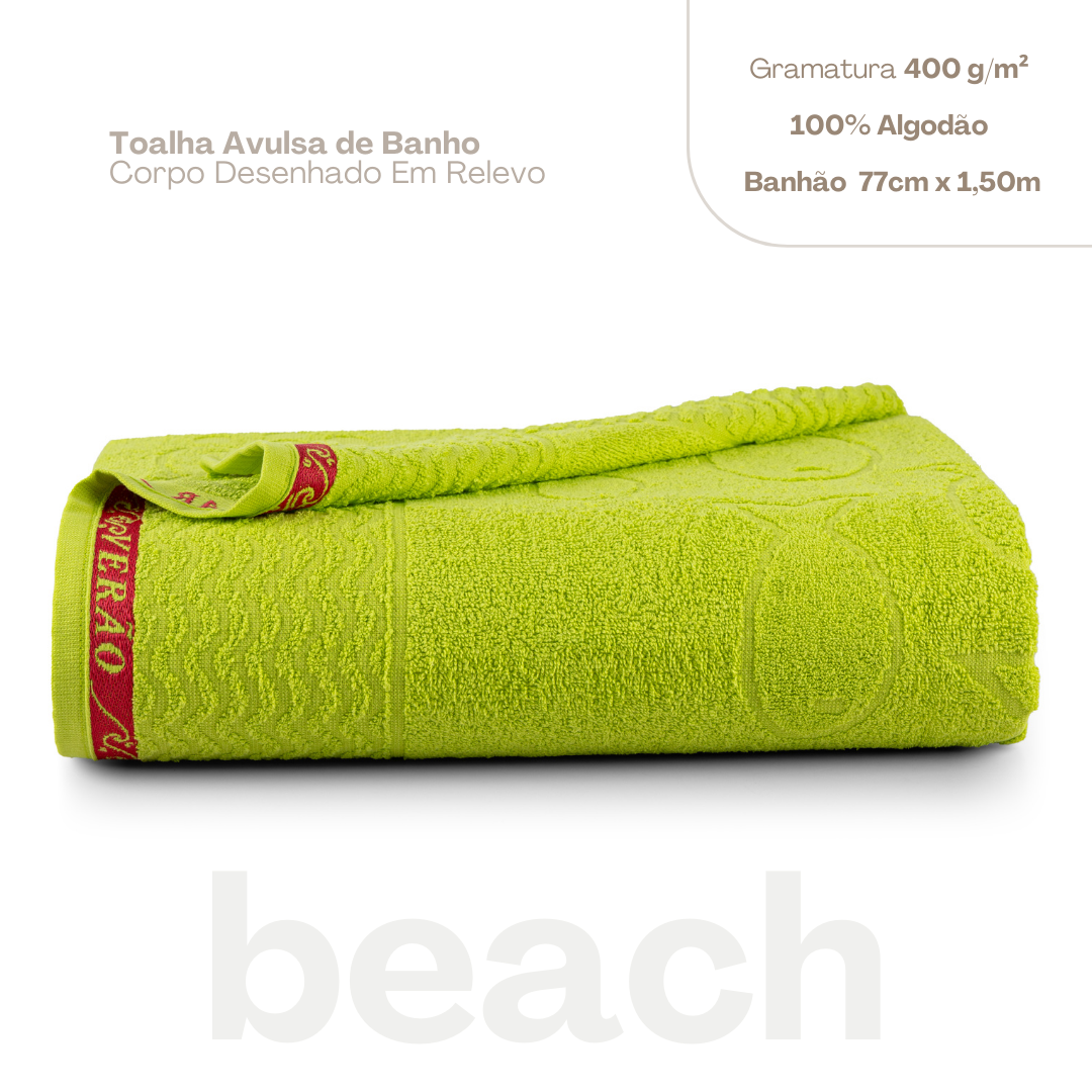 Toalha Beach Banhão – 100% Algodão | 400g/m² | Cores Vibrantes e Estilo Exclusivo