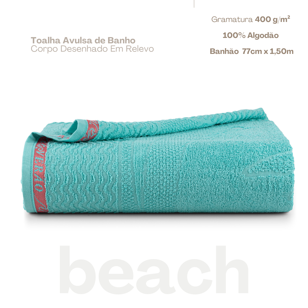 Toalha Beach Banhão – 100% Algodão | 400g/m² | Cores Vibrantes e Estilo Exclusivo
