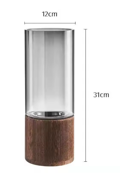 Florence Vaso para Plantas Decorativo com Base em Madeira