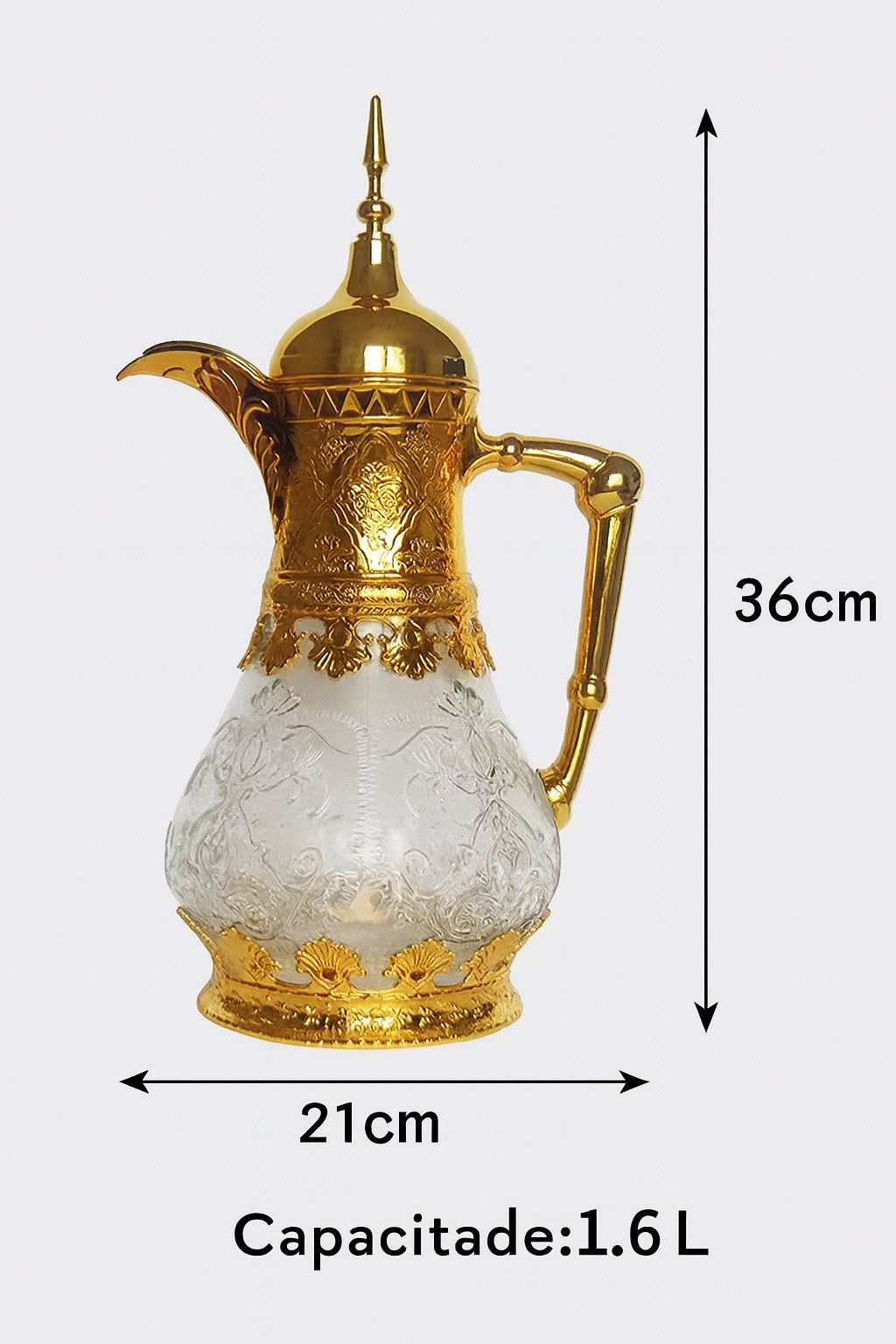 Chaleira Esculpida Dubai Cristal Elegance 1600ML