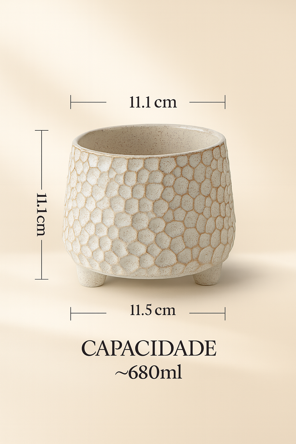 Vaso de Cerâmica Tripé Elegante para Decoração de Mesa