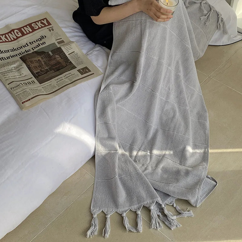 Toalha Majestique de Algodão com Franjas - Casa Ornato