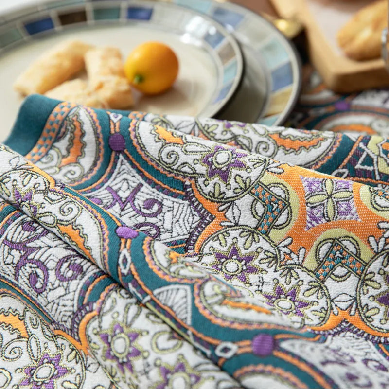 Nordic luxo jacquard corredor de mesa com borla poliéster capa de mesa corredor decoração para festival evento decoração para casa