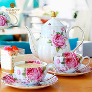 Conjunto de chá online com porcelana óssea, conjunto de chá europeu, copo de café britânico, presente de casamento para família
