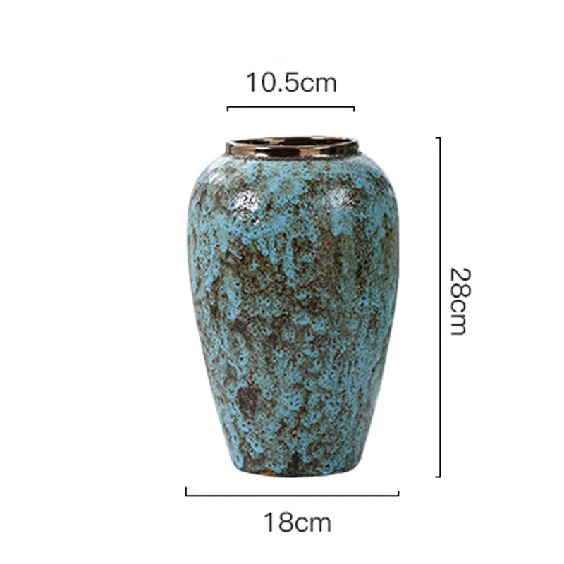 Panela De Cerâmica De Faiança Artesanal, grande vaso grosso, artesanato retro, ornamentos cerâmicos, decoração de piso, vaso de barro