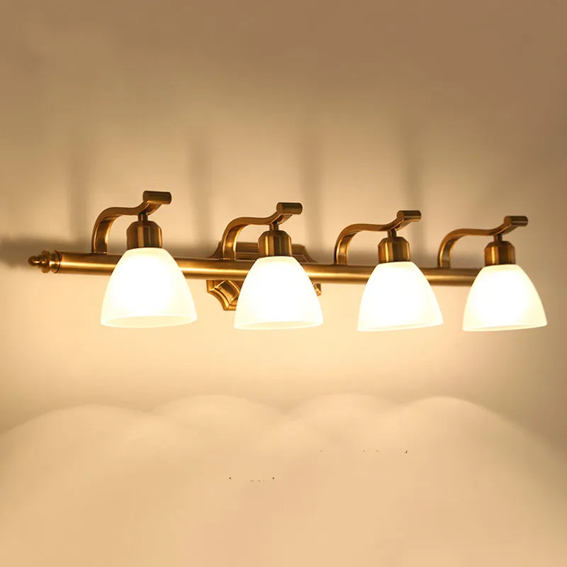 Estilo europeu simples led banheiro espelho armário do banheiro penteadeira lâmpada de maquiagem espelho americano frente lâmpada parede lx102301