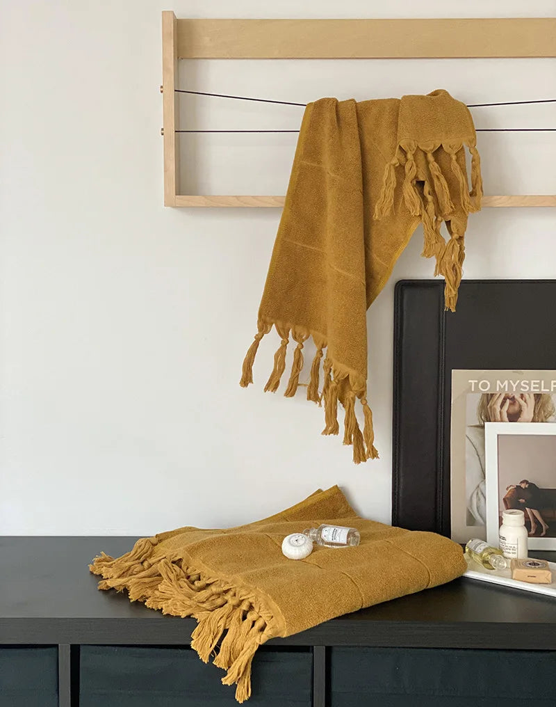 70x140cm tassel turquia toalha de banho de pelúcia lavada worsted algodão macio absorvente toalhas de banho para homem mulher navio da gota