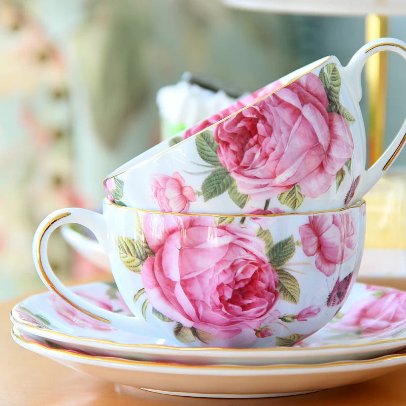 Conjunto de chá online com porcelana óssea, conjunto de chá europeu, copo de café britânico, presente de casamento para família