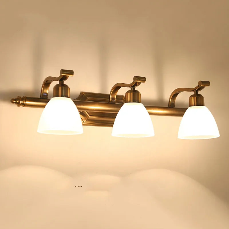 Estilo europeu simples led banheiro espelho armário do banheiro penteadeira lâmpada de maquiagem espelho americano frente lâmpada parede lx102301