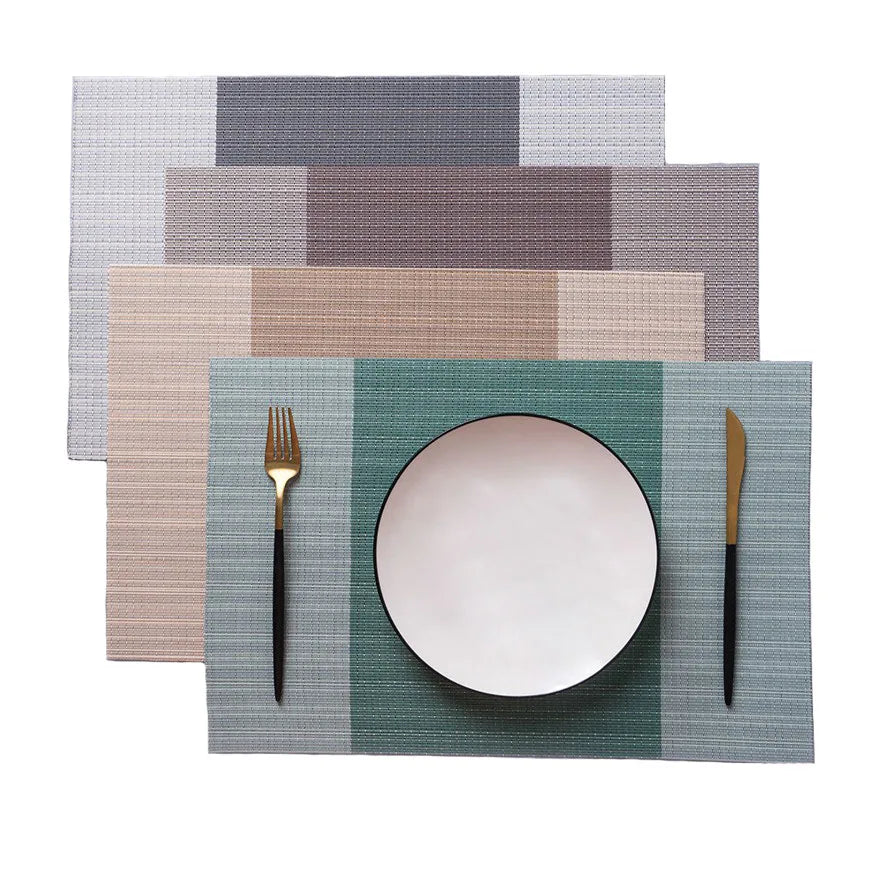 4 pçs/pçs/set pvc placemats mesa de jantar lugar esteiras antiderrapante prato tigela colocação resistente ao calor mesa tapetes decorativos de plástico
