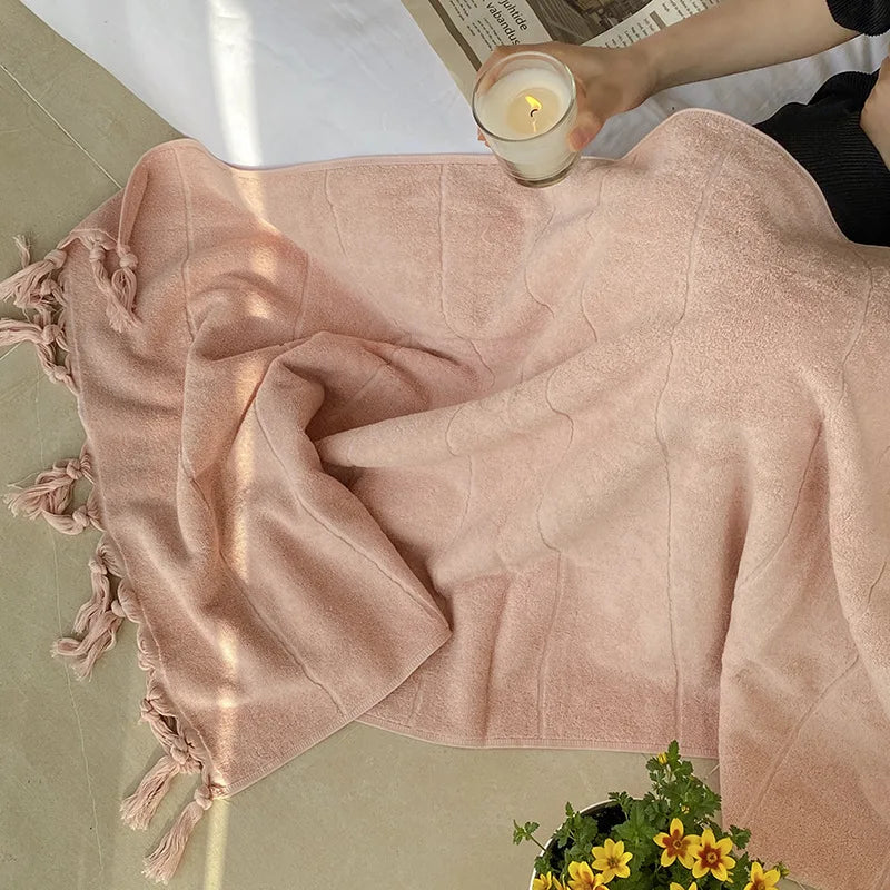 Toalha Majestique de Algodão com Franjas - Casa Ornato