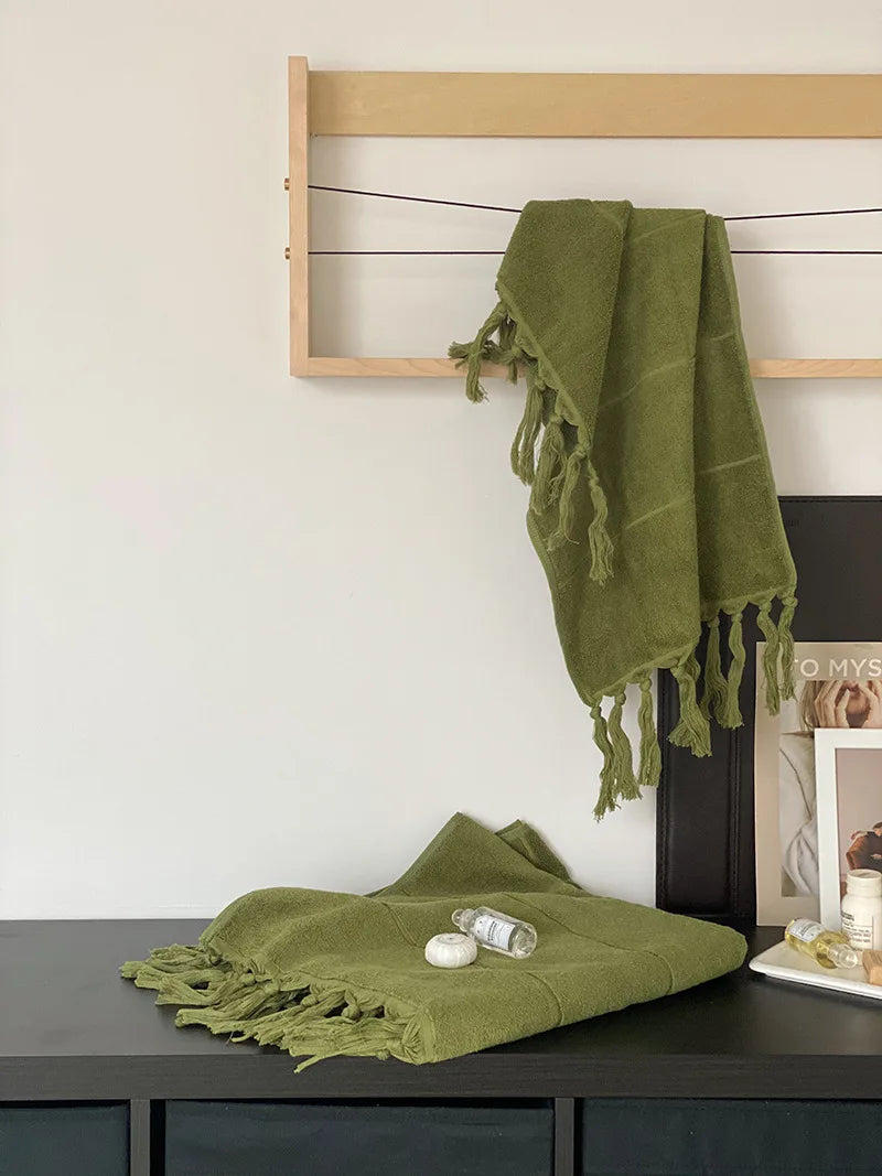 70x140cm tassel turquia toalha de banho de pelúcia lavada worsted algodão macio absorvente toalhas de banho para homem mulher navio da gota