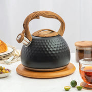 3l apito de aço inoxidável chaleira fervente utensílios de cozinha padrão de martelo chaleira de som alça resistente ao calor fogões de indução de gás