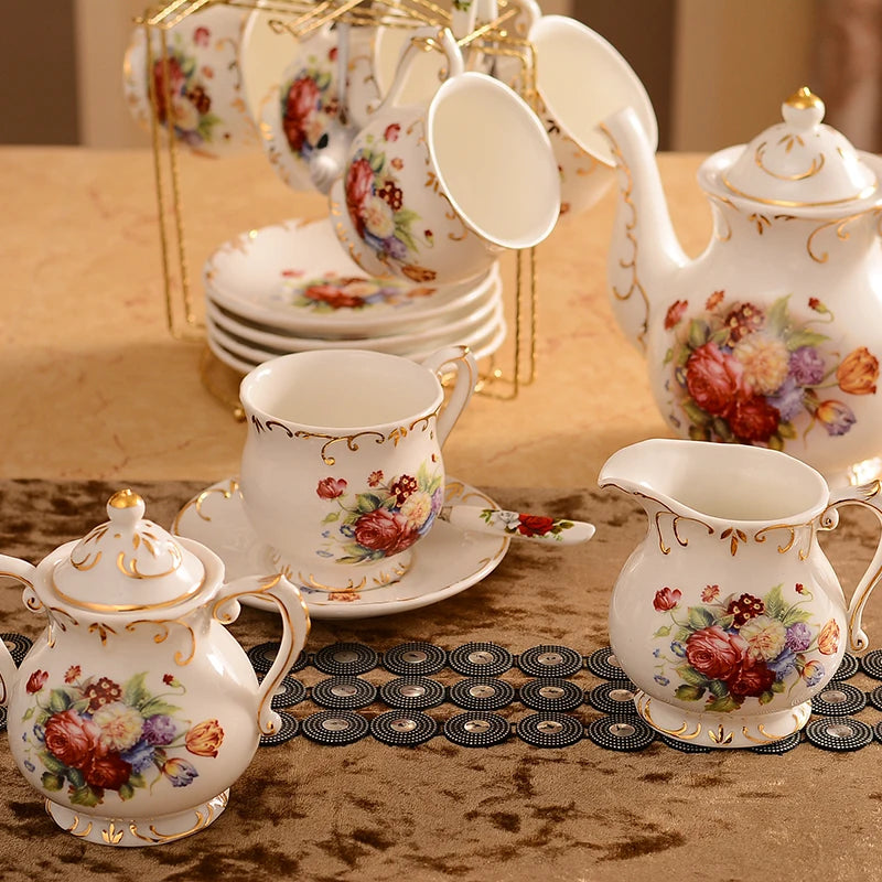 Conjunto De Copo De Café Europeu, Prato Britânico, Cerâmica De Alta Qualidade, Xícara De Chá Preto Ocidental, Chá Da Tarde, Prateleira De Entrega