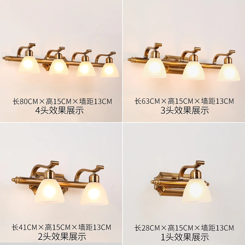 Estilo europeu simples led banheiro espelho armário do banheiro penteadeira lâmpada de maquiagem espelho americano frente lâmpada parede lx102301