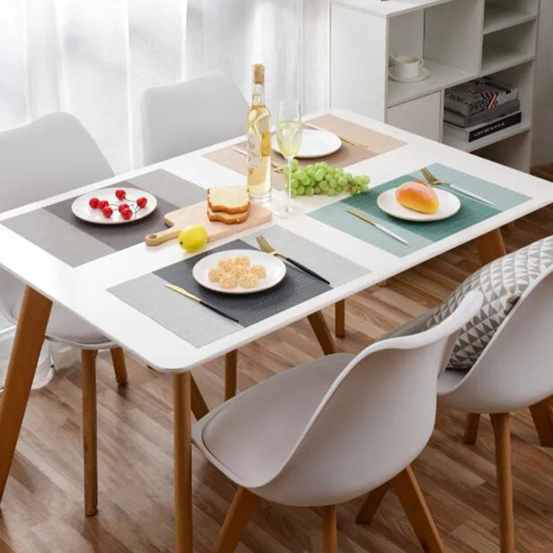 4 pçs/pçs/set pvc placemats mesa de jantar lugar esteiras antiderrapante prato tigela colocação resistente ao calor mesa tapetes decorativos de plástico