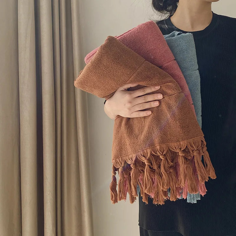 Toalha Majestique de Algodão com Franjas - Casa Ornato