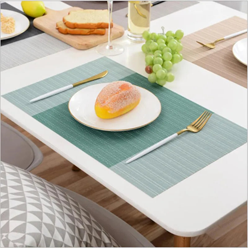 4 pçs/pçs/set pvc placemats mesa de jantar lugar esteiras antiderrapante prato tigela colocação resistente ao calor mesa tapetes decorativos de plástico