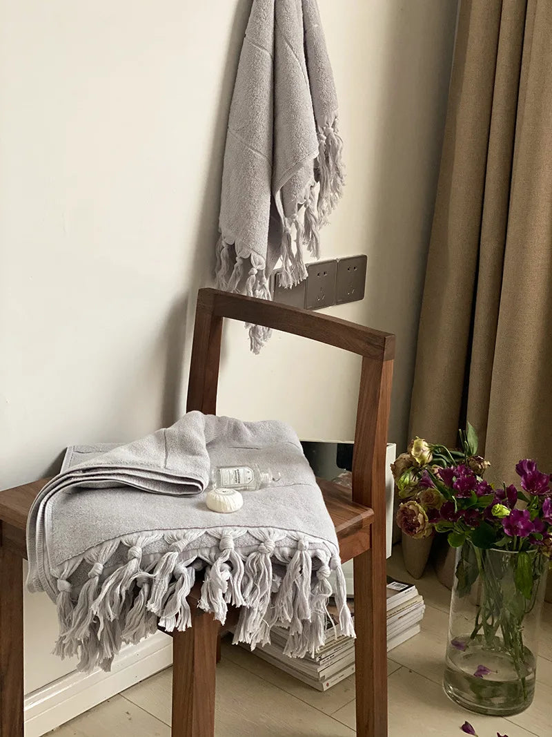 Toalha Majestique de Algodão com Franjas - Casa Ornato