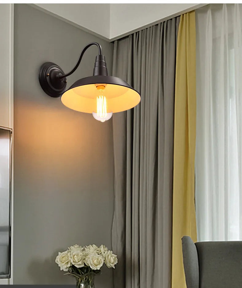 Luminária de parede industrial de loft, luminária led retrô vintage para decoração, estilo americano, para restaurante e sala de estar