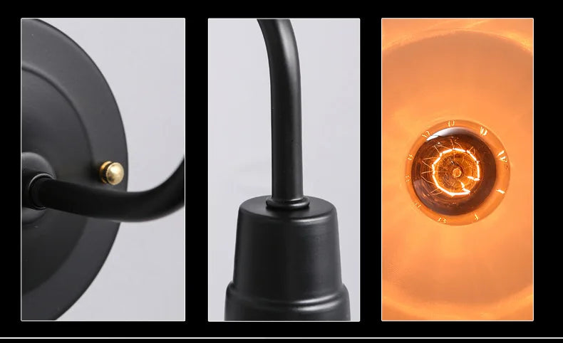 Luminária de parede industrial de loft, luminária led retrô vintage para decoração, estilo americano, para restaurante e sala de estar