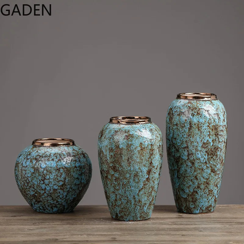 Panela De Cerâmica De Faiança Artesanal, grande vaso grosso, artesanato retro, ornamentos cerâmicos, decoração de piso, vaso de barro