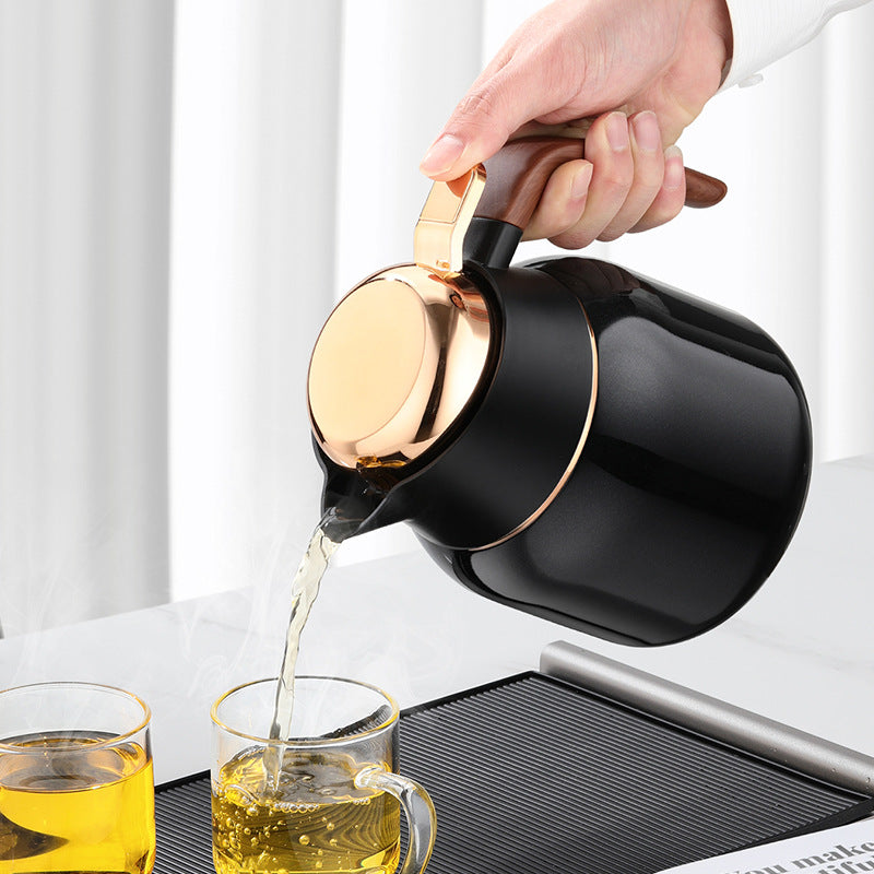 Fanjane chaleira térmica de aço inoxidável 316, para máquina de chá, filtro de chá grande, maior capacidade, 1600ml, garrafa térmica a vácuo
