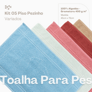 Kit 5 Pisos Pezinho – 70x45cm | 100% Algodão