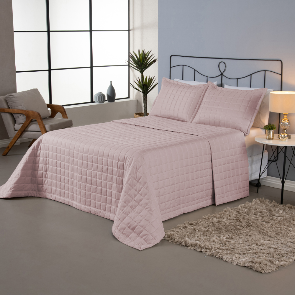 Kit Cobre Leito Casal Matelado Dupla Face Soft 3 Peças – 100% Poliéster