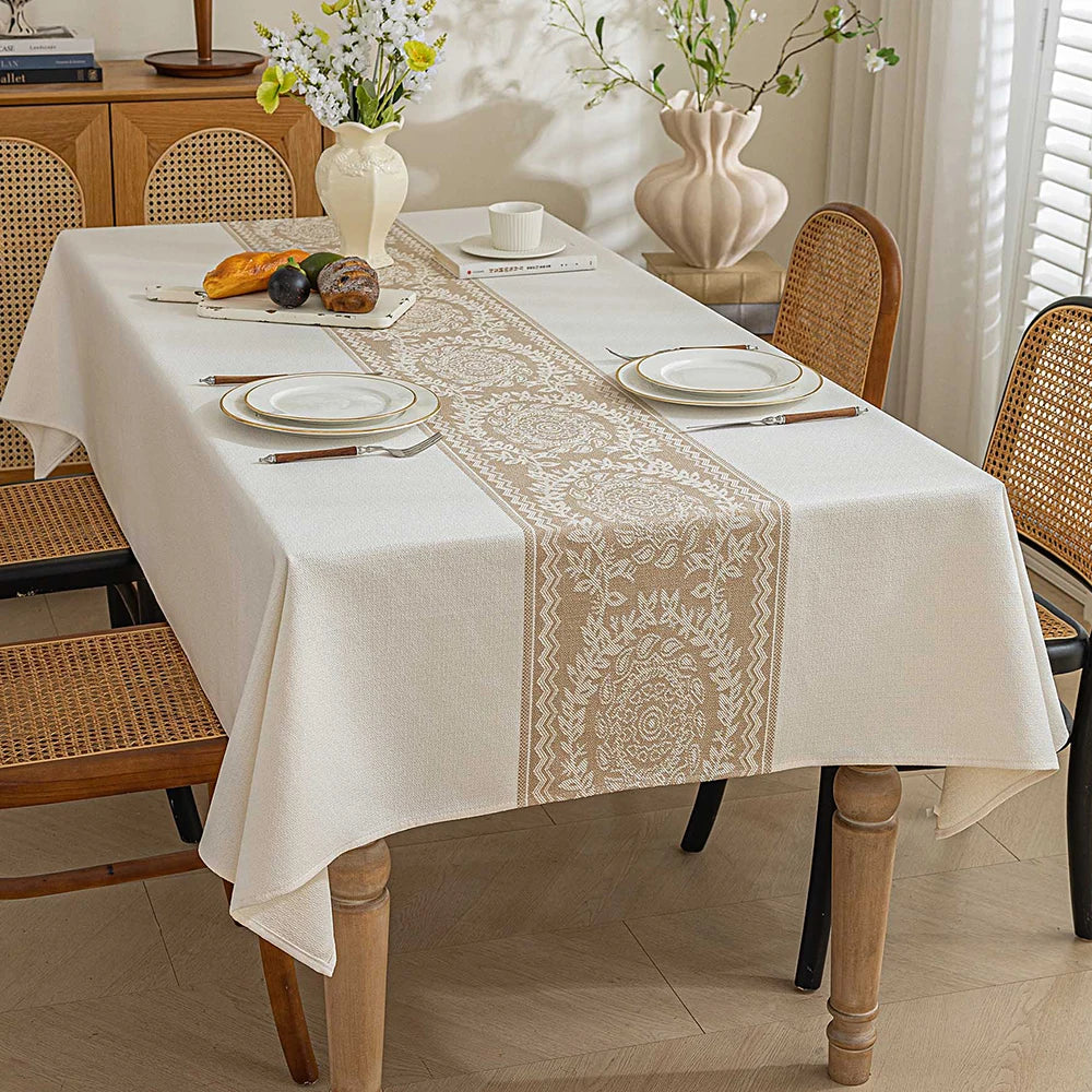 Battilo vintage retângulo toalha de mesa de linho capa de mesa à prova dwaterproof água resistente a manchas para mesa de jantar decoração da cozinha