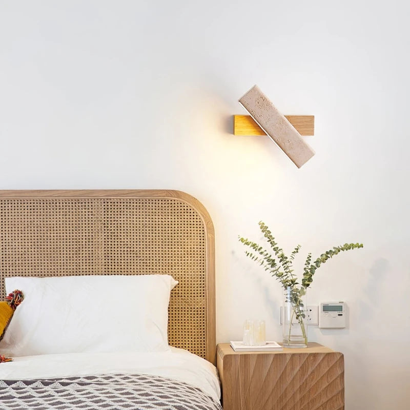 Lâmpada de parede de pedra de caverna amarela atmosfera artística lâmpada de parede de fundo lâmpada de cabeceira do quarto principal