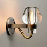 Americano retro todo o cobre lâmpada de parede sala estar quarto cabeceira fundo decoração luz luxo k9 cristal lâmpada parede