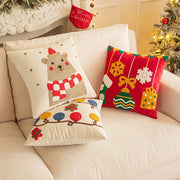Natal Plush Lance Travesseiro Capa, Estampagem Férias Cintura Capa de Almofada, Casa Fronha Decorativa, Decoração Ano Novo, 45x45cm