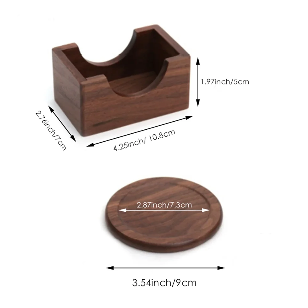 6 pçs/set porta-copos de madeira de nogueira placemats decorativos redondos isolados porta-copos de bebidas japoneses decoração de casa