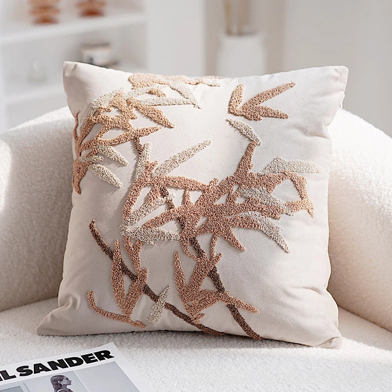 Vintage Nordic Throw Pillow Cover, Creme Light, Luxo Sofá Almofada, Cintura Cover, Simples Fronha Decorativa, Marrom, 45x45cm