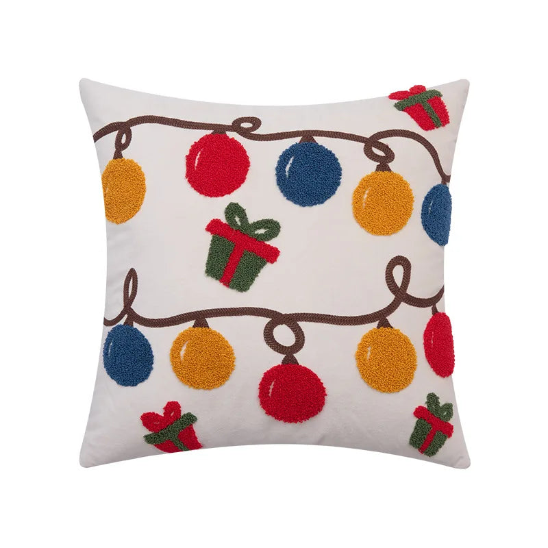 Natal Plush Lance Travesseiro Capa, Estampagem Férias Cintura Capa de Almofada, Casa Fronha Decorativa, Decoração Ano Novo, 45x45cm