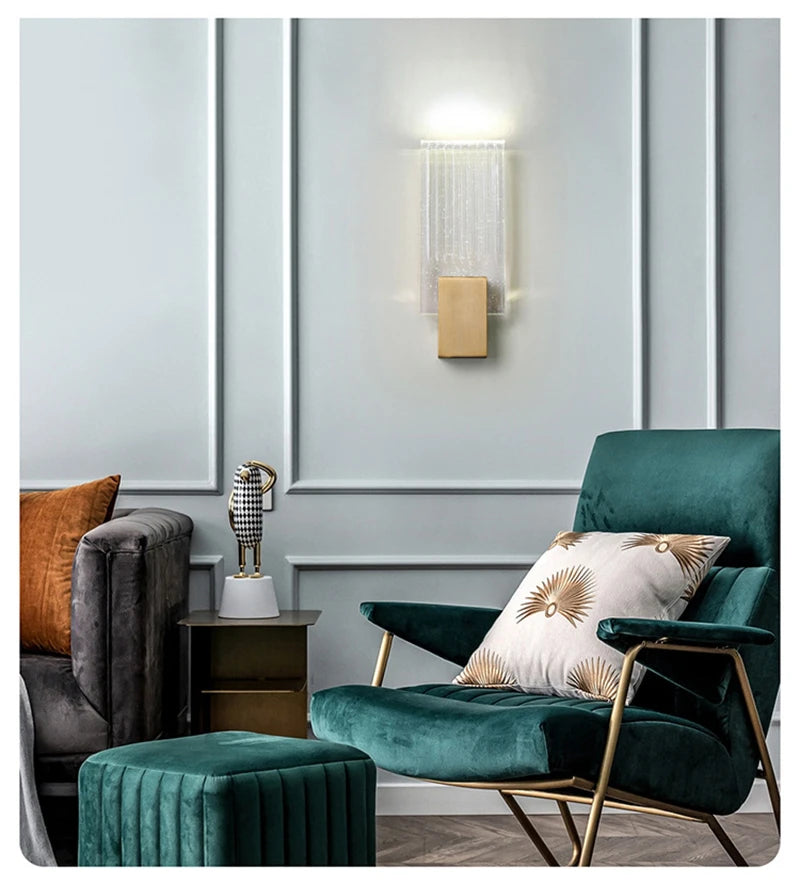 Bolha de cristal lâmpadas parede moderna iluminação led ouro arandelas parede interior sala estar fundo tv quarto corredor decoração casa lustre