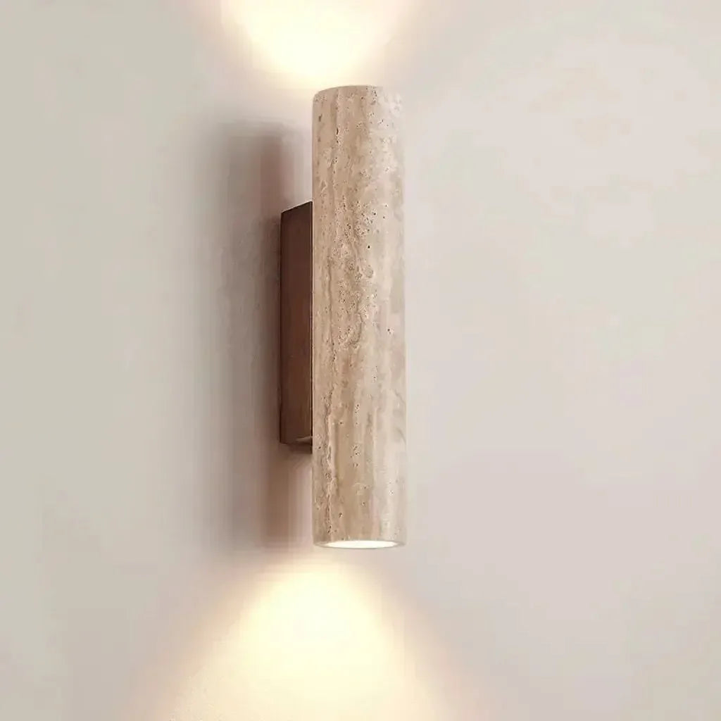 Nordic de alta qualidade conduziu a lâmpada parede travertino pedra natural arandela luz com lâmpada e27 para o quarto sala estar corredor luz parede