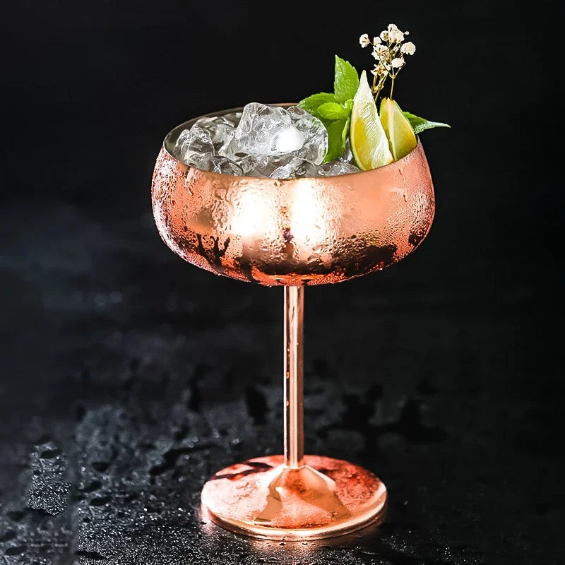 Copo de coquetel de aço inoxidável 304, copo de vinho tinto, flauta, champanhe, copo de metal, bar, martini