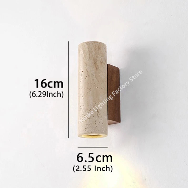 Nordic de alta qualidade conduziu a lâmpada parede travertino pedra natural arandela luz com lâmpada e27 para o quarto sala estar corredor luz parede