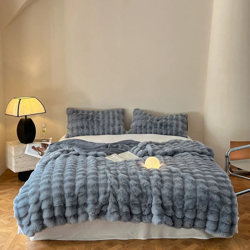 Cobertor luxuoso de pele sintética de coelho, cobertor macio de inverno para casa, cama, sofá, 100x150cm, 150x200cm, 200x230cm