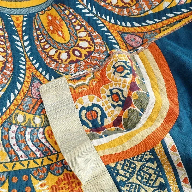 Europeu macio sofá cobertor colcha boho sofá toalha verão cobertor lance 100% algodão folha de cama dupla capa legal colcha