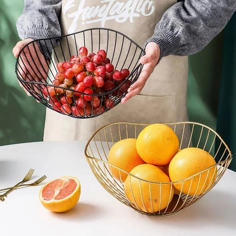 Cesta de Frutas de Metal Minimalista para Sala e Cozinha - Casa Ornato