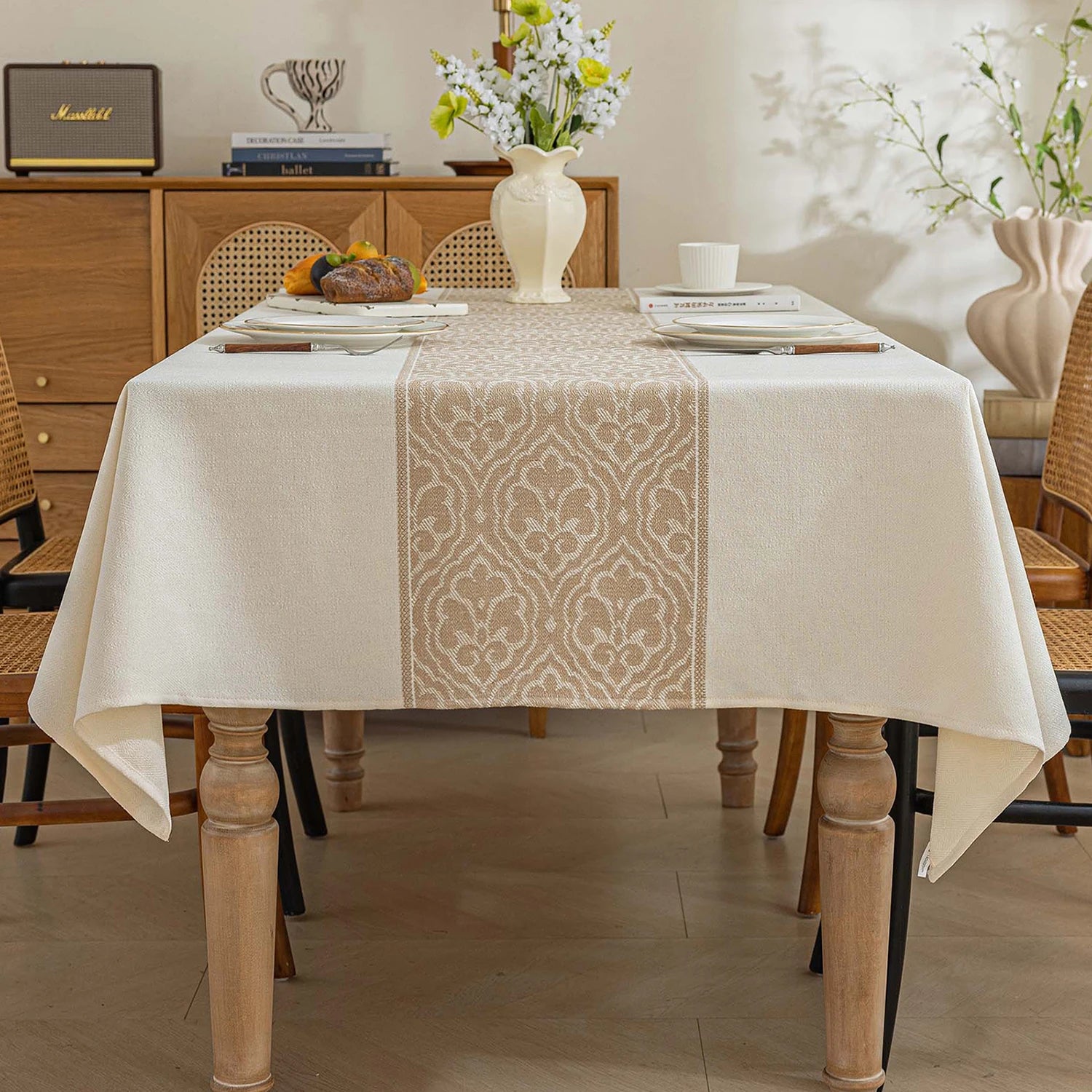 Battilo vintage retângulo toalha de mesa de linho capa de mesa à prova dwaterproof água resistente a manchas para mesa de jantar decoração da cozinha