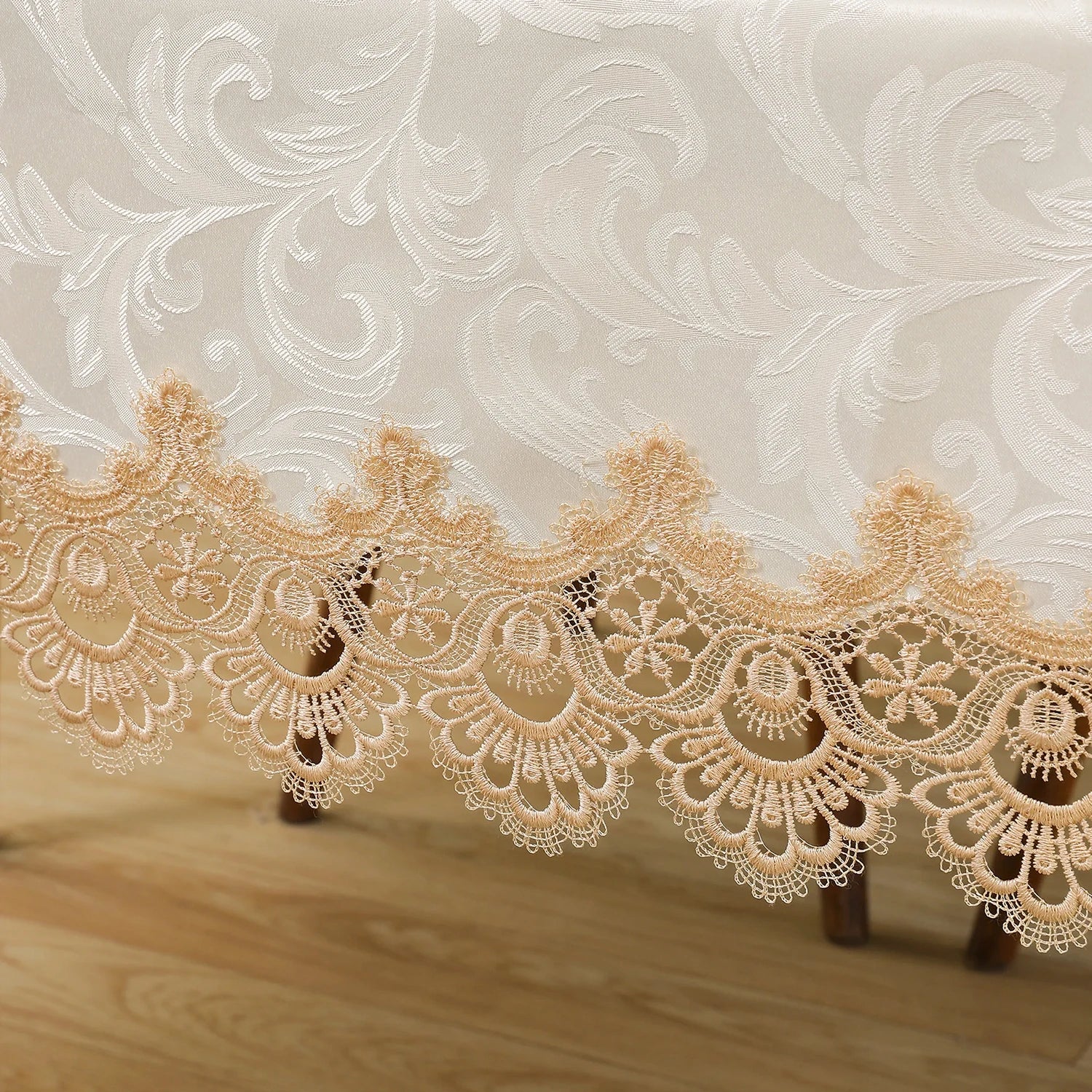 Toalha de mesa bordada de renda batilo, branca, floral, retangular, à prova d'água, para mesa de jantar, festa de casamento, casa