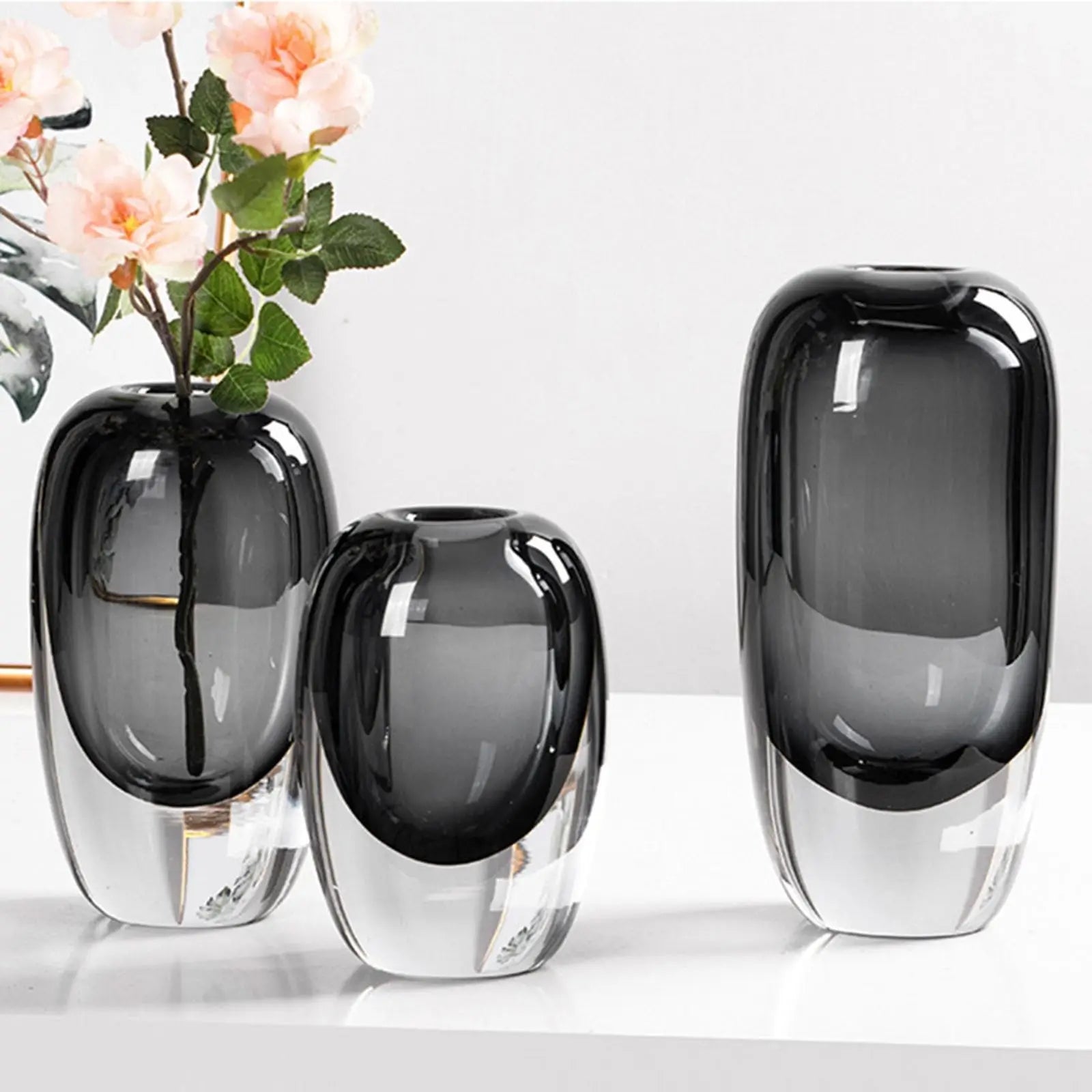 Vaso de vidro transparente flor de cristal vaso hidropônico moderno interior decoração da sala vasos decorativos para sala estar decoração mesa