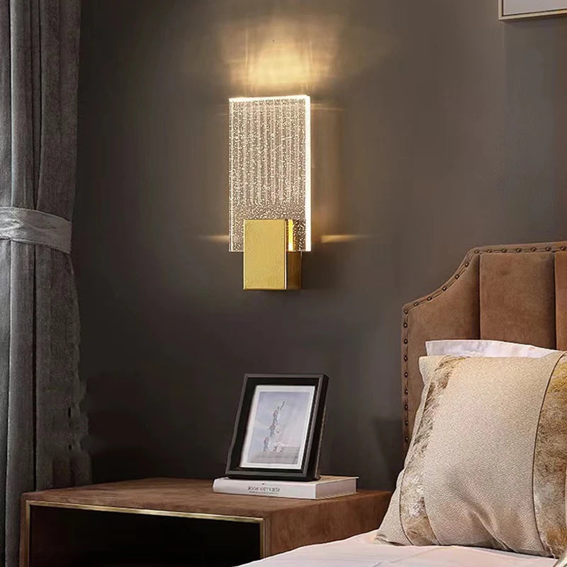 Bolha de cristal lâmpadas parede moderna iluminação led ouro arandelas parede interior sala estar fundo tv quarto corredor decoração casa lustre