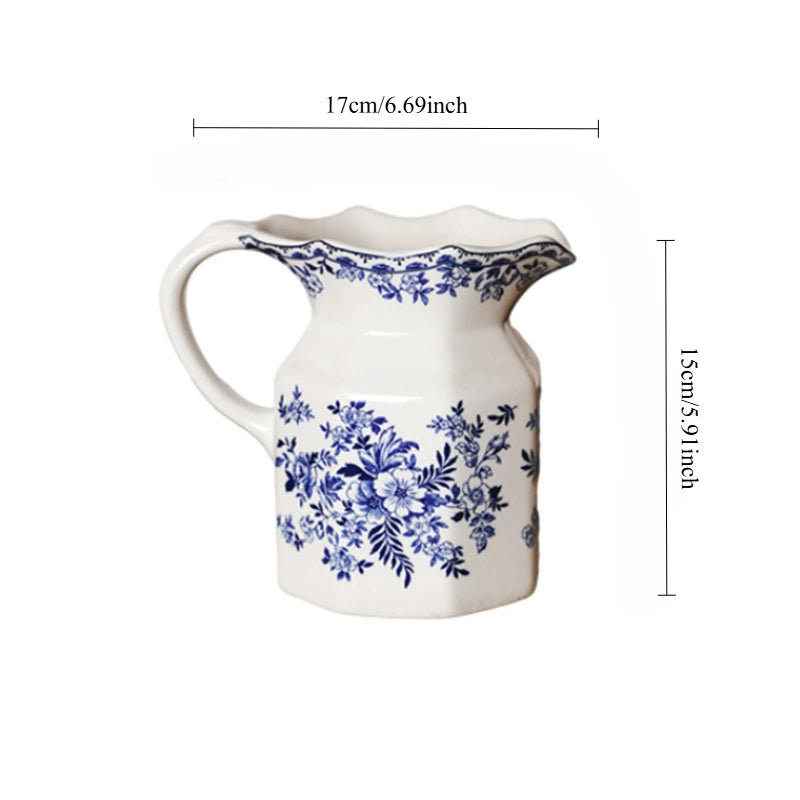 Garrafa de armazenamento de cerâmica vintage, vaso de armazenamento de utensílios de cozinha, multifuncional pode ser usado como chaleira de água de resfriamento, vaso de leite