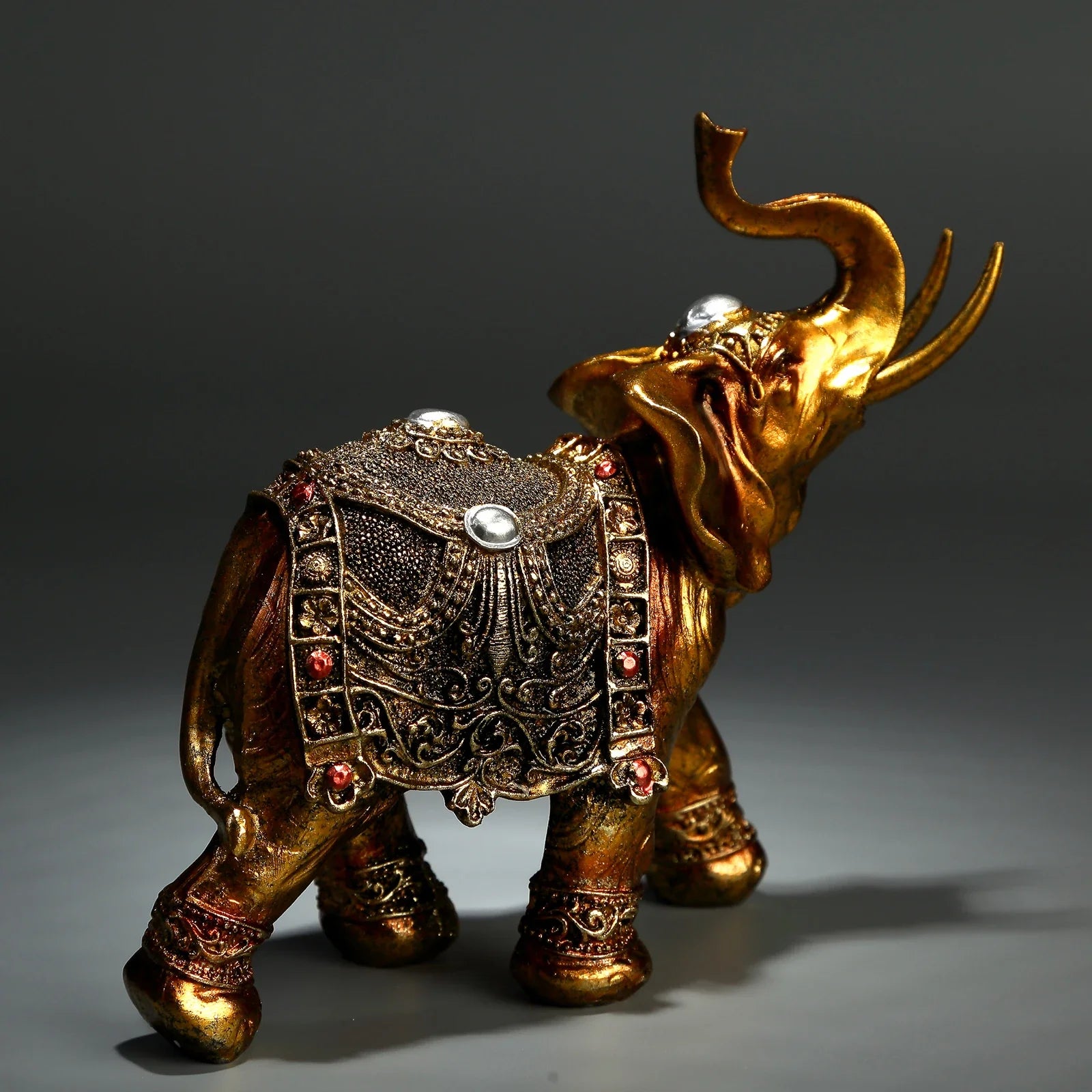 1 peça decoração de resina de elefante-escultura 3D artesanal, presente de casamento exclusivo e ornamento de casa para sala de estar/prateleira