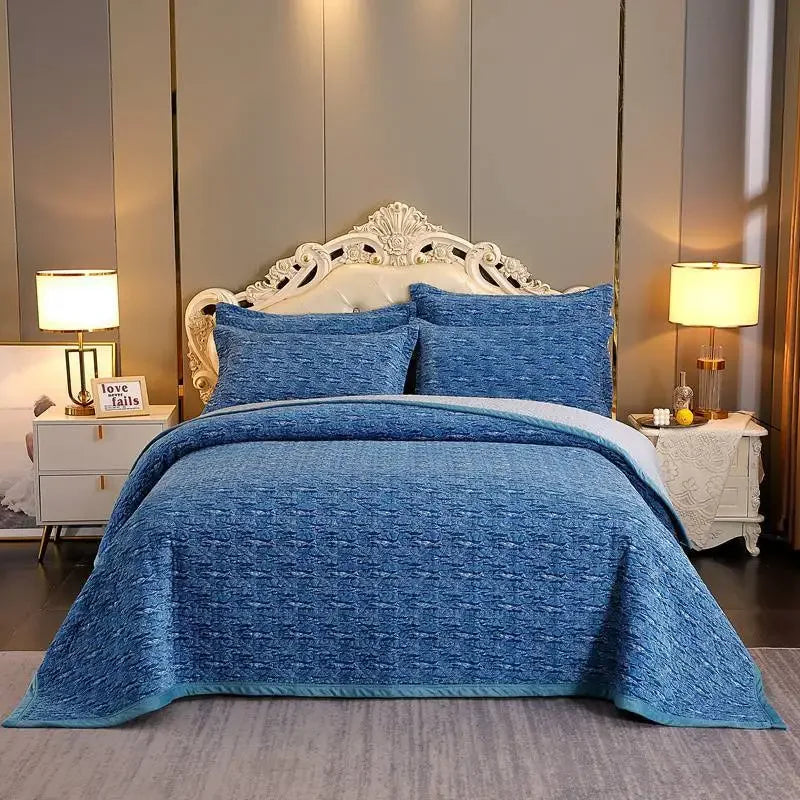 Conjunto de Cama Veludo Tingido Elegância Imperial - Casa Ornato